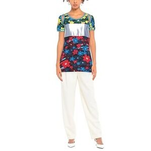 MARNI Floral Print Short Sleeve Tunic Top‎ Made in Italy Size 38